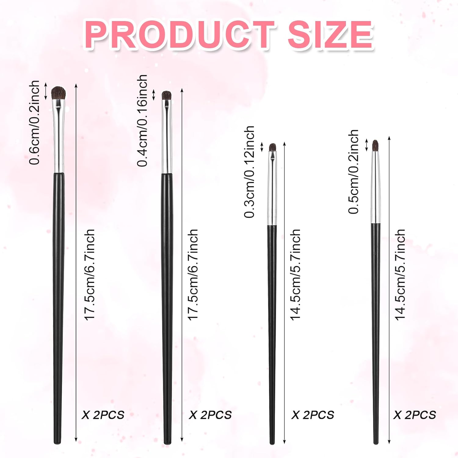 8Pcs Eye Makeup Brush Sets Ultra Thin Precision Eyeshadow Brushes, Fine Point Eyeliner Brush, Professional Eye Shadow Brushes for Eyeshadow Eyeliner Brushes Powder Gel Cream Liquid Concealer Brush - Image 2