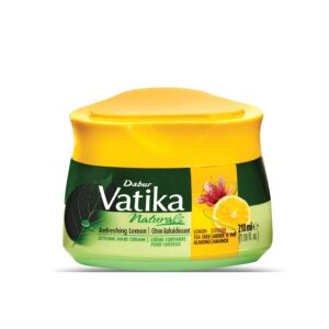 Dabur Vatika Naturals Styling Cream for Long, Curly, Dry, Color-treated Hair - with Coconut Blend, Hair & Combing Cream for Frizz-Free, Hydrated, Coconut & Lotion - Refreshing Lemon - 210ml