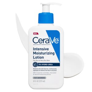 CeraVe Intensive Moisturizing Lotion, Hydro-Urea + Shea Butter, Body Lotion For Dry Skin, Relieves Signs Of Extra Dry Skin, Non Greasy Hydrating Cream For Rough, Tight, Red & Itchy Skin, 8oz