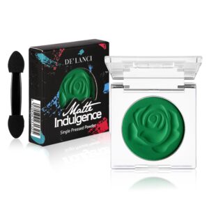 ecofavor Single Green Eyeshadow Palette with Applicator, Pressed Powder Matte True Green Eye shadow, Ultra-Pigment, Longwear, Vegan, Waterproof Green Eye Shadow Palette for Daily and Party Looks
