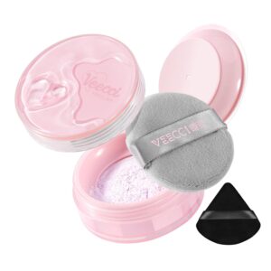 Light Purple Matte Finish Loose Setting Powder Tone-up Face Makeup Translucent Dry Oily Skin Controls Shine Lightweight