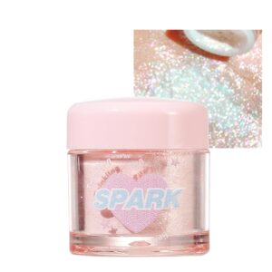 White Glitter Eyeshadow Loose Powder, Face & Body Glitter, 0.8 Ounce