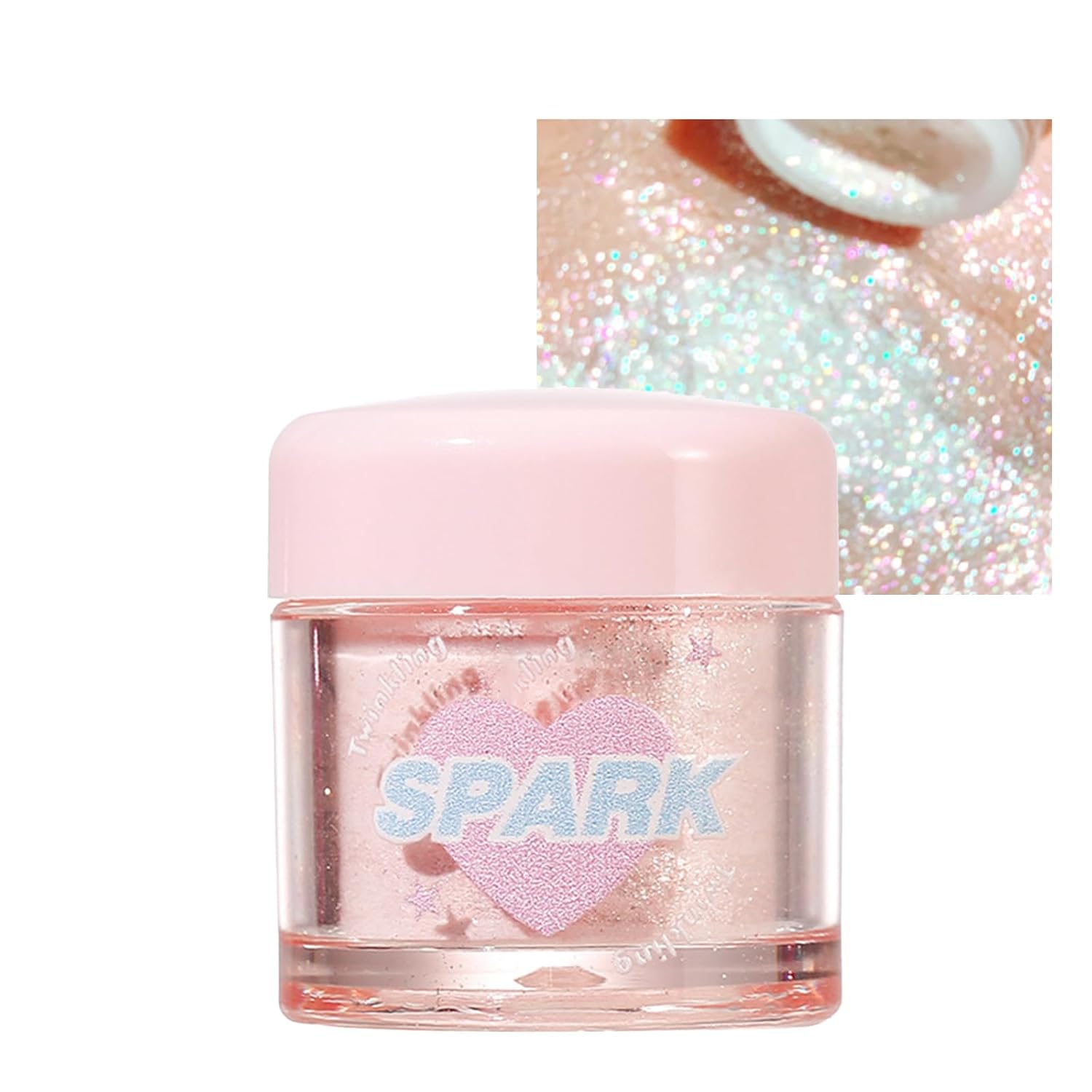 White Glitter Eyeshadow Loose Powder, Face & Body Glitter, 0.8 Ounce