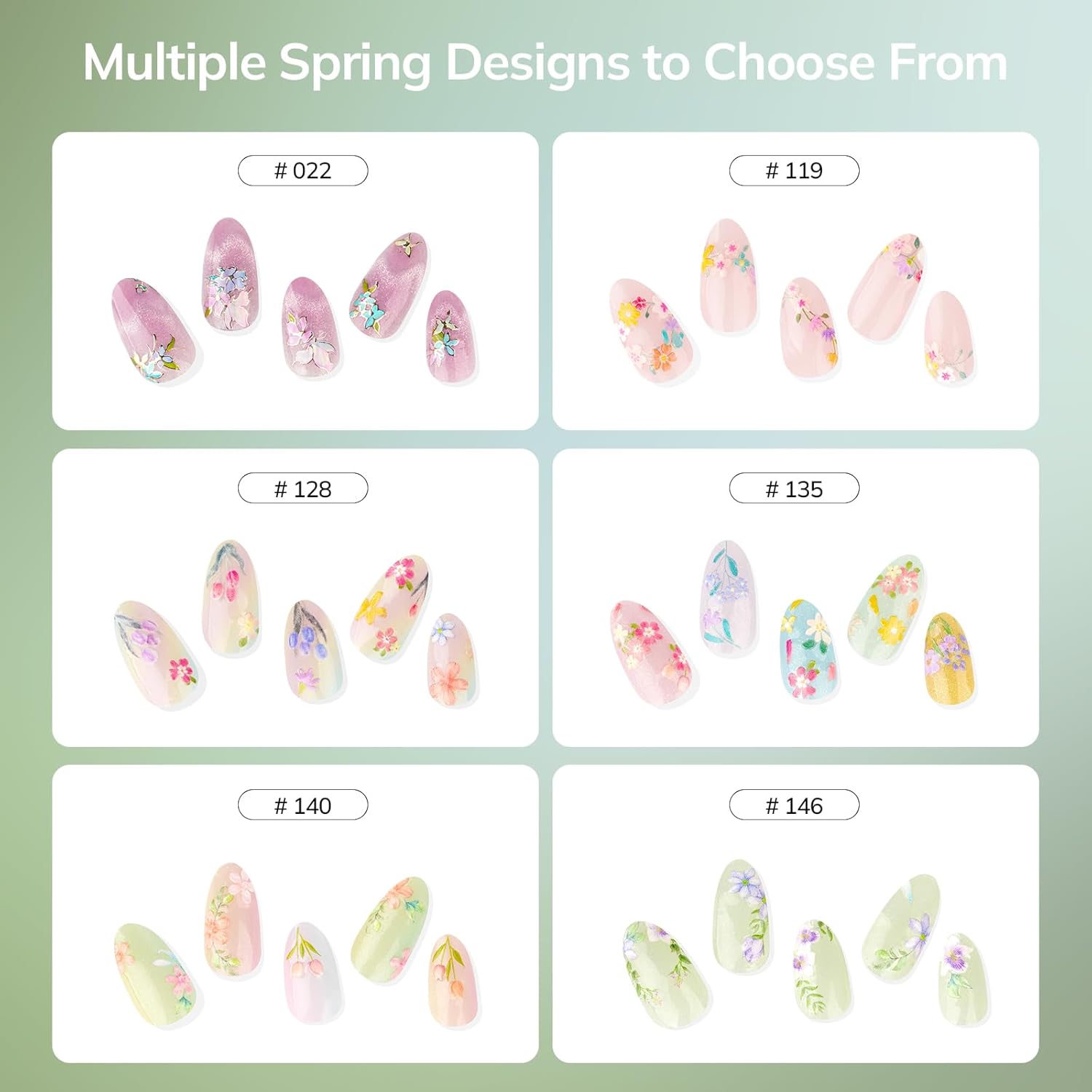 Lavinda Semi-Cured Gel Nail Strips – 20 Pcs UV Gel Nail Wraps with 5D Embossed Floral Nail Art Stickers, Self-Adhesive Nail Decals for Women, Includes Prep Kit & Tweezers - Image 8