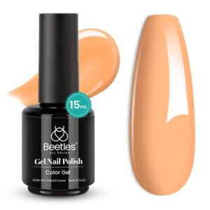 Beetles Burnt Orange Gel Nail Polish, 15Ml Light Persimmon Polish Orange Nail Polish Gel Tropical Soak Off Uv Led Nail Lamp Manicure Salon Diy at home Gift for Women