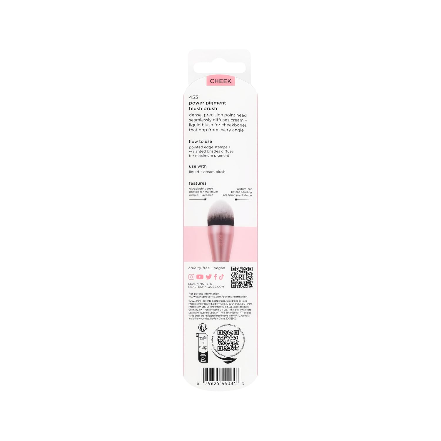 Real Techniques Power Pigment Blush Makeup Brush, Cheek Brush For Liquid & Cream Blush, Dense, Synthetic Bristles, Unique Pointed Shape For Precise Application, Vegan & Cruelty Free, 1 Count - Image 9