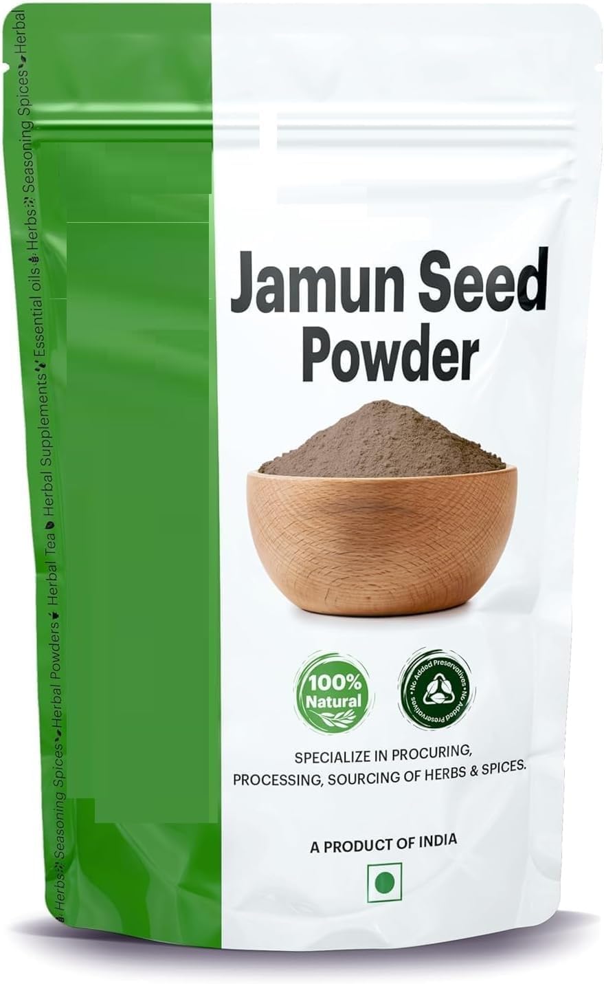 SA Jamun Seed Powder for Diabetes 800g | Blood Sugar Management and Purification | Food-Grade Stand-Up Zipper Pouch -800g