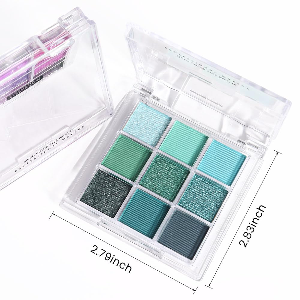 9Colors Green Avocado Color Colorful Bright Eyeshadow Palette Makeup,Highly Pigmented Matte Sparkle Eye Shadow Palette Long Lasting Waterproof Blendable,Emerald Bright Eyeshadow Palette - Image 6