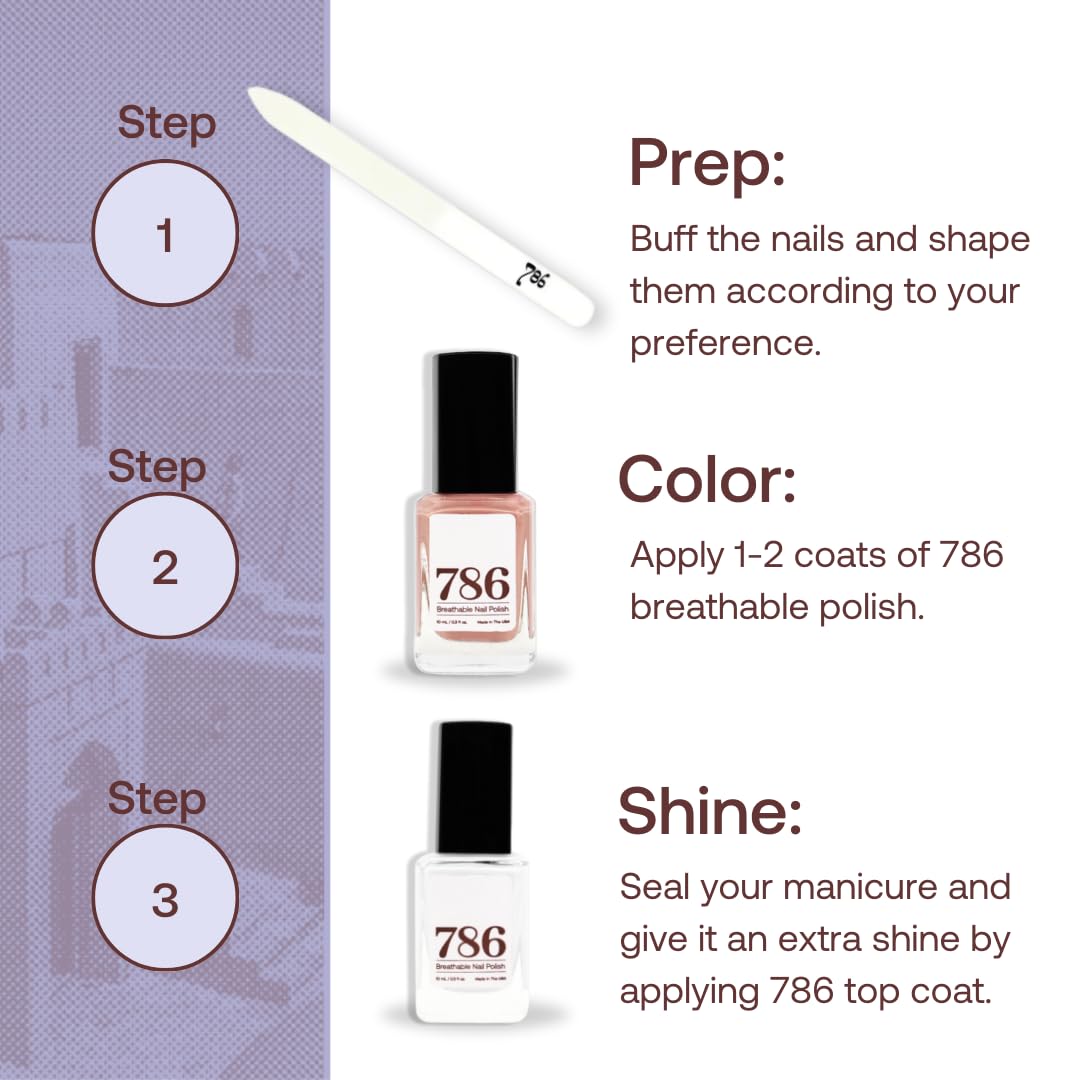 786 Cosmetics Breathable Nail Polish - Vegan Nail Polish, Cruelty-Free, Healthy, Halal Nail Polish, Fast-Drying Nail Polish (Zhangye) - Image 5