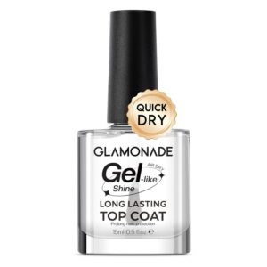 Top Coat Nail Polish Clear: Quick Dry Nail Polish No Chip High Shine Long Lasting Glossy Fast Air Dry Non Toxic Top Coat for Nail Art Manicure Salon Quality