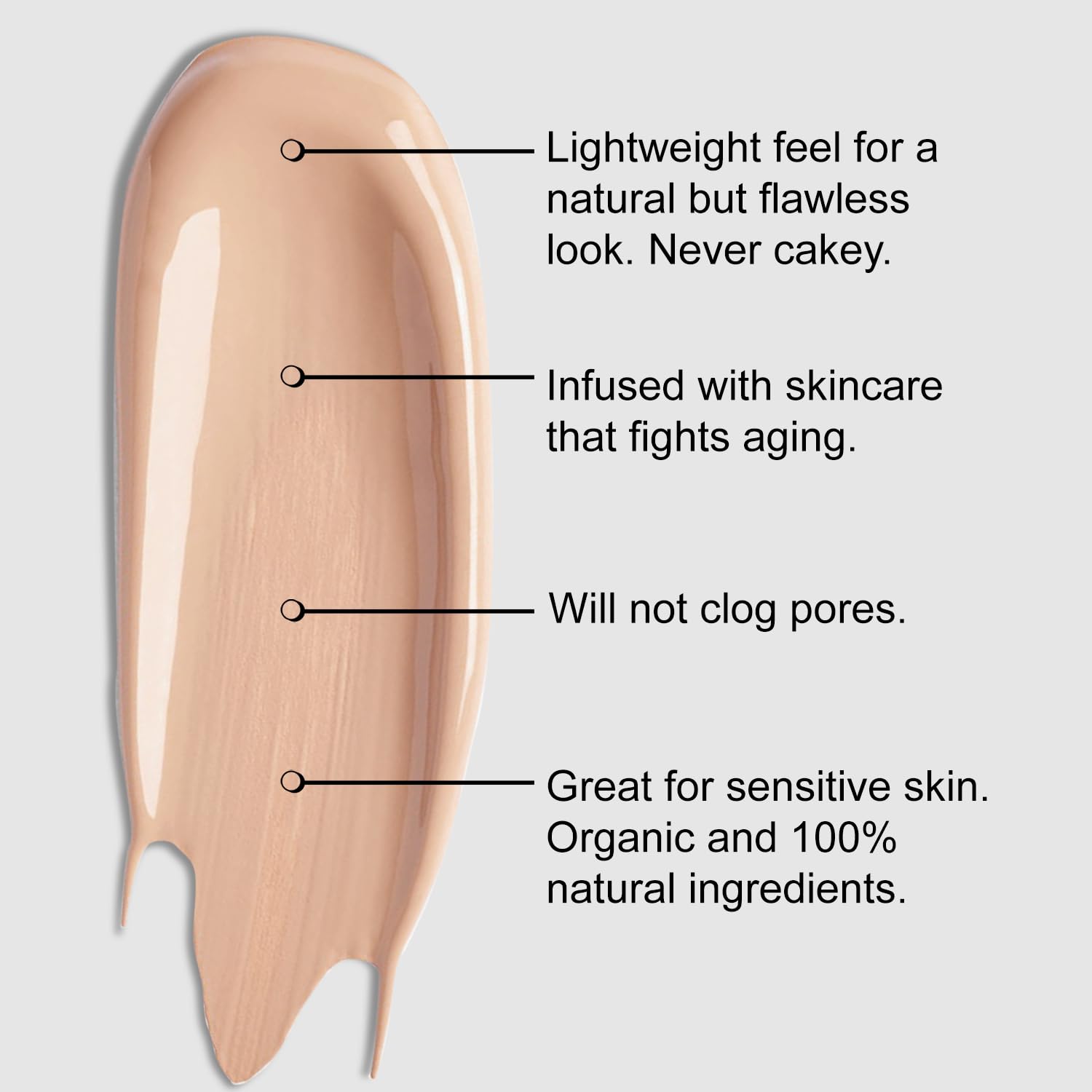 Organic Aloe-Based LUX Liquid Foundation, Natural Vegan Gluten-Free Made in USA, Nutmeg - Image 2