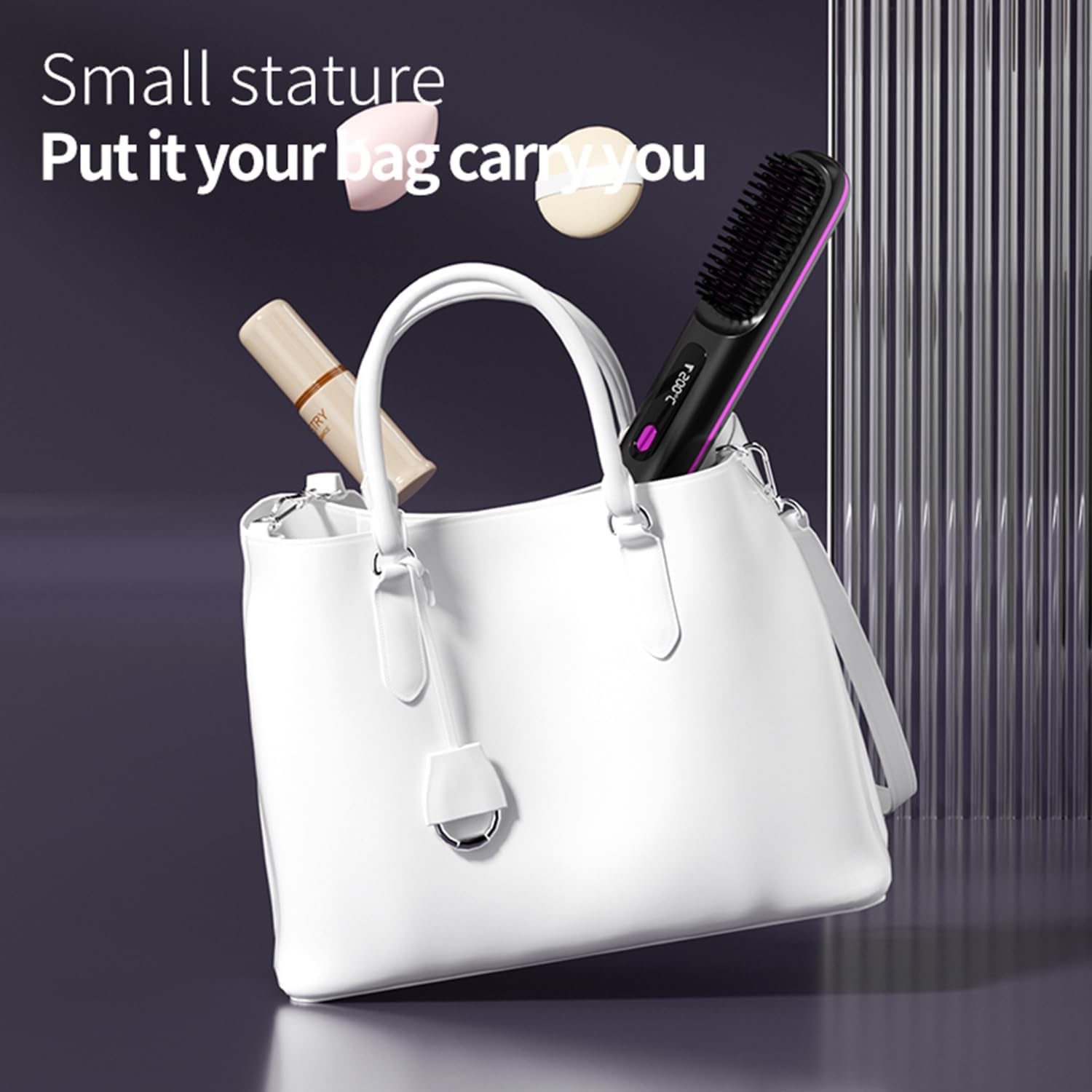 Wireless Hair Straightener Curling Brush Portable Hot Comb Negative Ion Straightening Airwrap Cordless Blow Dryer Lazy Crimper Touch-ups On-The-Go Styling 250°F to 410°F Rechargeable (Black) - Image 8