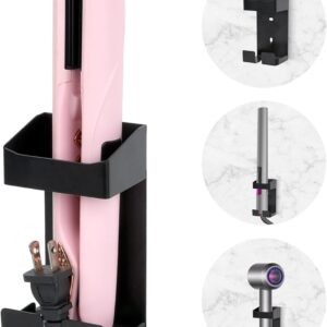 Curling Iron Holder, Hot Tools Holder, Hair Dryer and Curling Iron Holder Wall Mounted, Hair Tool Organizer for Holds Hair Dryer and Flat Iron and Curling