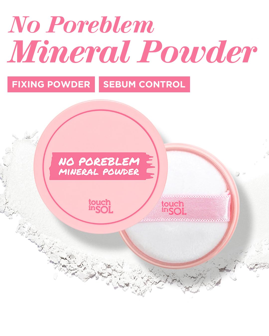 TOUCH IN SOL No Poreblem Mineral Powder - Translucent, Lightweight Loose Setting Powder for Flawless Matte Finish - Oil Control, Pore Primer, Blurs Imperfections & Fine Lines - Face & Greasy Hair Use - Image 2