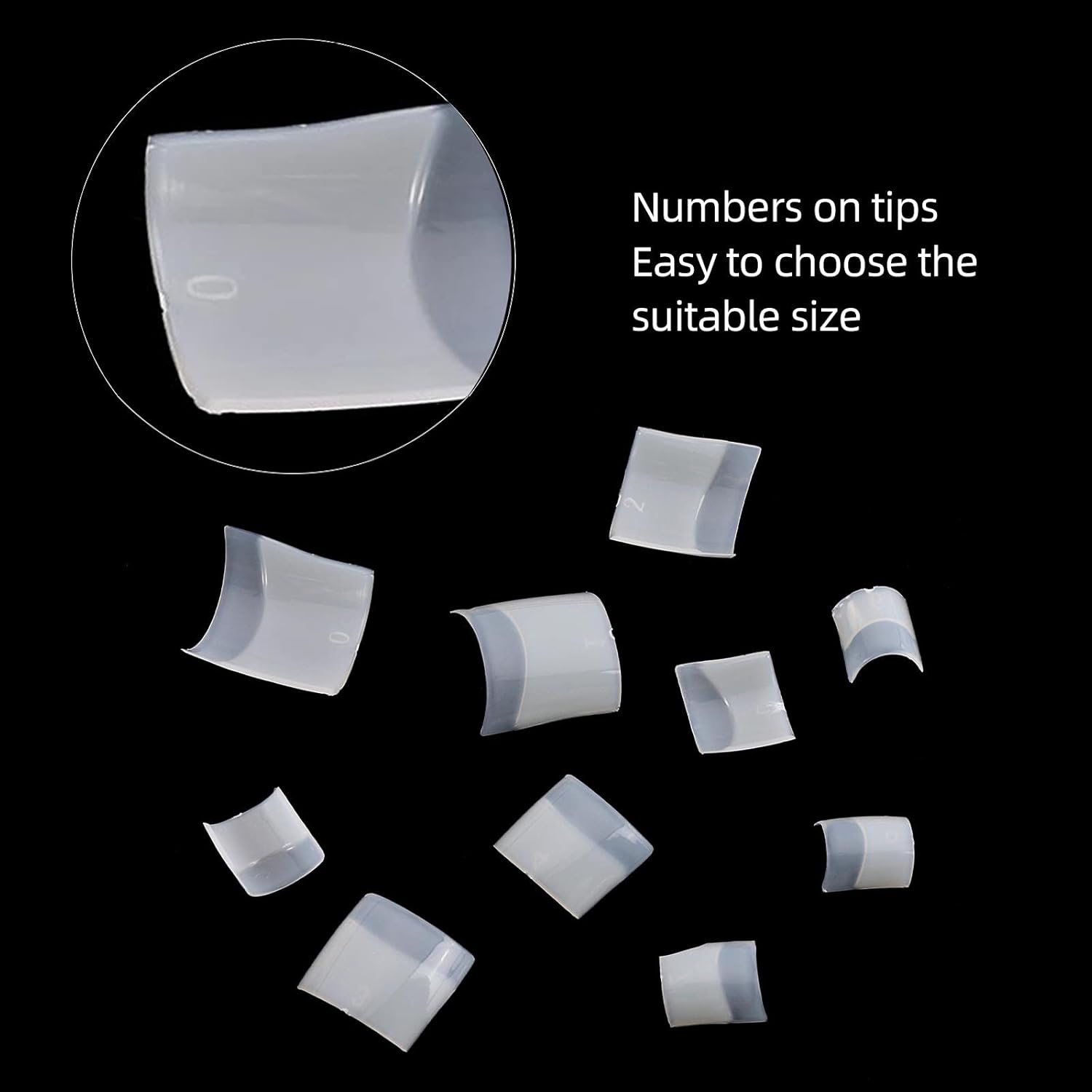 Square Nail Tips Half Cover 500Pcs Clear Acrylic Nails French Short False Nails with Box (Natural) - Image 4
