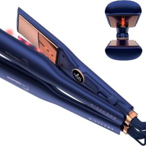 Titanium Flat Iron Hair Straightener | MIRACOMB Professional Straightening Iron Styler with Infrared Light for Straight and Smooth Styles|1.75" Premium 2 in 1 Styling Tool with Digital Heat Settings