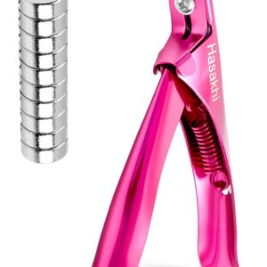 Acrylic Nail Clippers with Magnets Nail Cutters for Nail Tips False Nail Clippers Nail Art Tool Stainless Steel Nail Tip Cutters for Home Salon Nail Art (Rose)