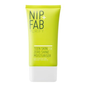 Nip+Fab Teen Skin Fix Zero Shine Face Moisturizer with Niacinamide and Antioxidant Wasabi Extract, Shine Free Mattifying Facial Cream for Oil Control Prevent Breakouts Even Skin Tone, 1.35 Ounce