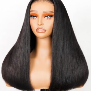 Arabella Hair 5x6 Glueless Wigs Human Hair Pre Plucked Pre Cut 230% Density Glueless Wigs 100% Human Hair 12a Pre Plucked Bleached Knots Straight Wig Human hair (16inch, 5X6 Straight Wig)