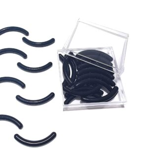 GOUWEIBA 28pcs Eyelash Curler Refill Pads - Silicone Rubber Universal Eye Lash Curler Replacement with Clear Storage Box (Black)
