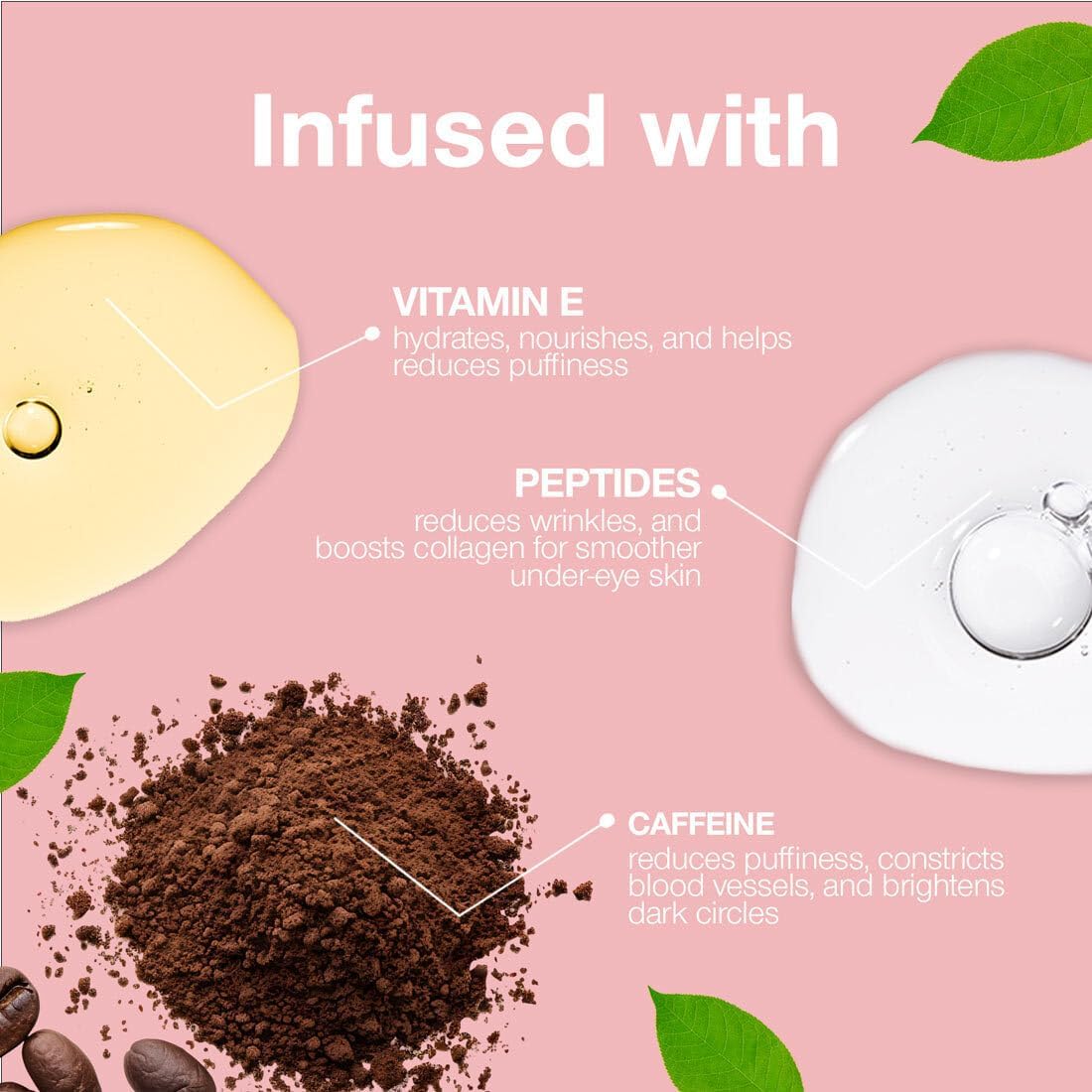 Palladio Under Eye Brightener, Conceal, Brightens, Reduces Appearance of Dark Circles, With Caffeine Peptides & Vitamin E, Tired Skin Color Correcting Brightener & Primer, Light to Medium Skin Tone - Image 5