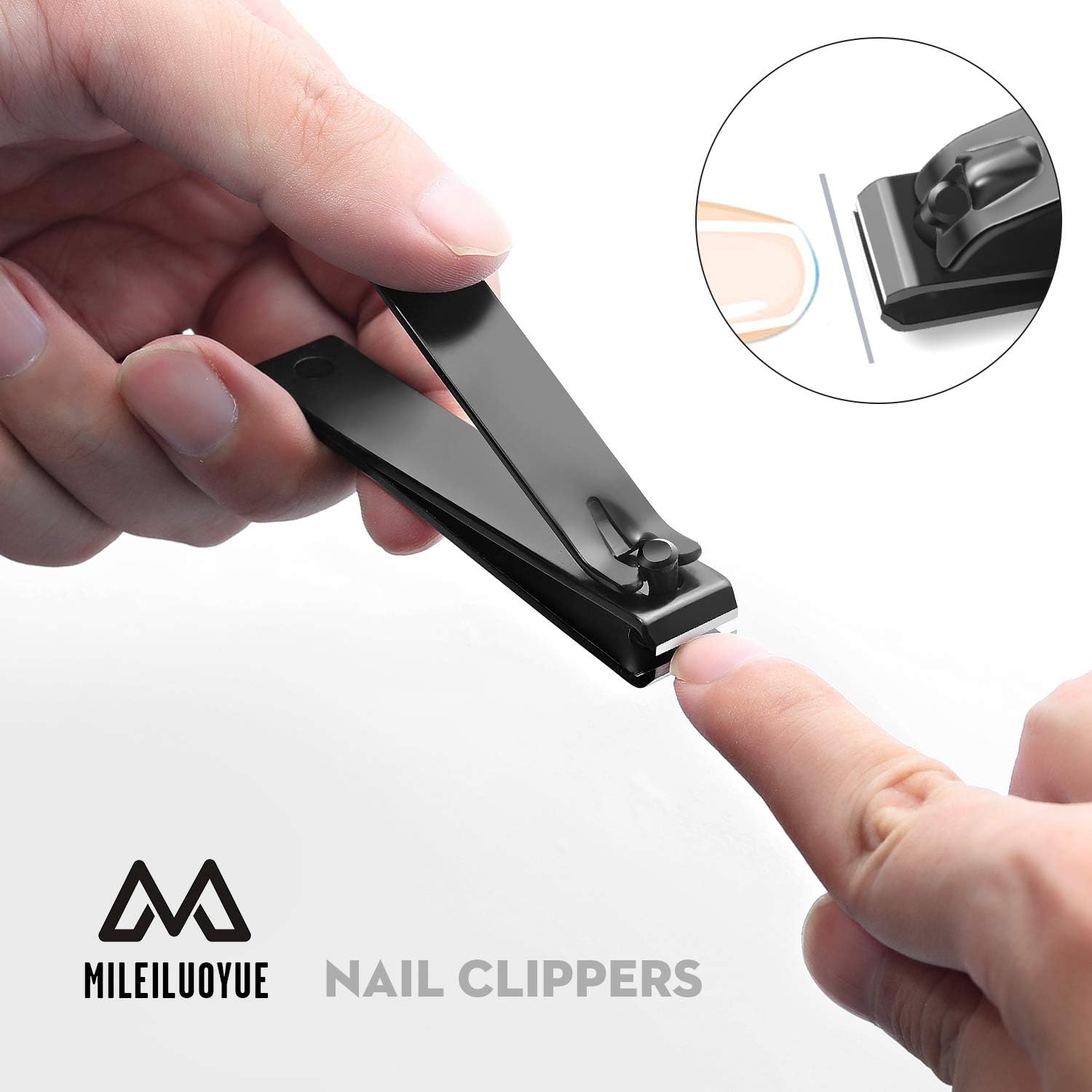 Nail Clippers Set Black Stainless Steel Nail Cutter& Sharp Oblique Toe Nail Clipper & Nail File 4 Pieces, Metal tin Box for Men and Women Suitable for Gifts. - Image 4