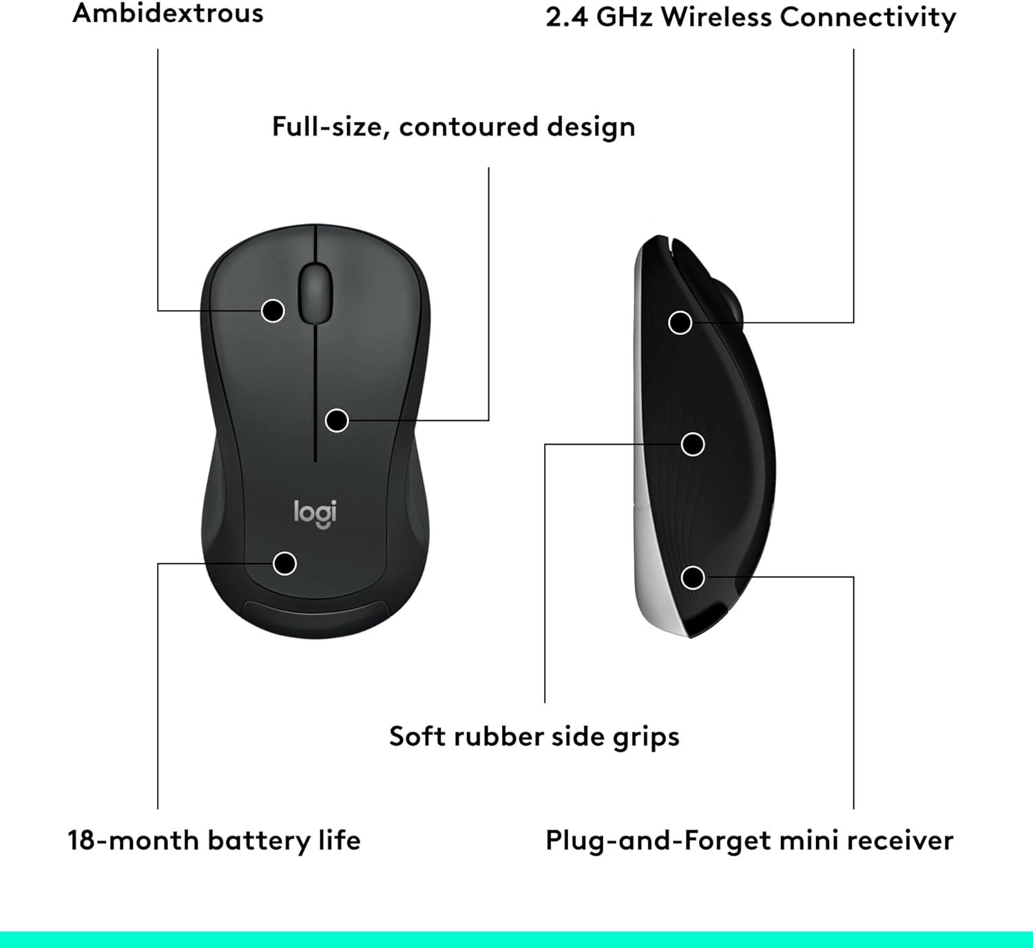 Logitech MK540 Advanced Wireless Keyboard and Mouse Combo for Windows, 2.4 GHz Unifying USB-Receiver, Multimedia Hotkeys, 3-Year Battery Life, for PC, Laptop - Image 8