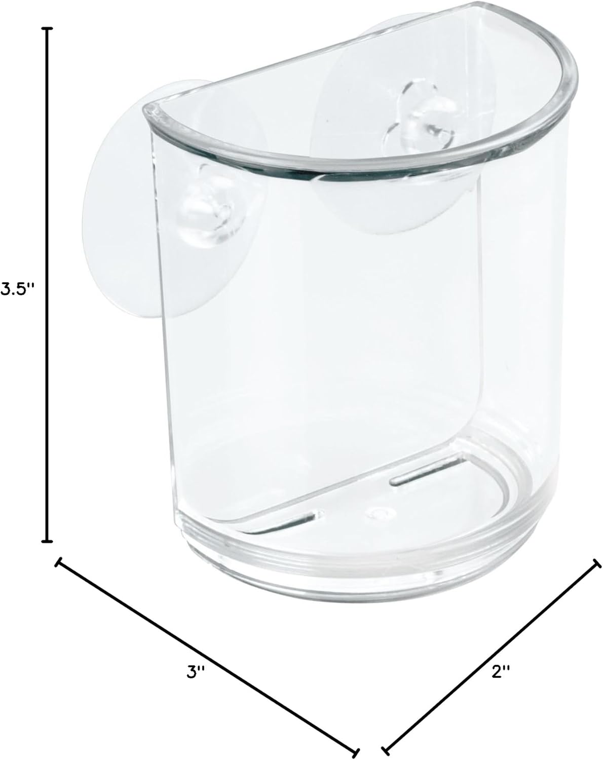 iDesign Plastic Suction Tumbler Cup and Bathroom Organizer for Mirror or Shower Storage – 3" x 2" x 3.5", Clear - Image 3