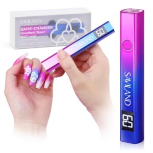 SAVILAND U V Light for Nails – Handheld U V Lamp for Gel Nails LED Nail Lamp Portable Mini Nail Dryer for Curing Gel Polish Glue USB Nail Art for Home DIY Manicure (12W)