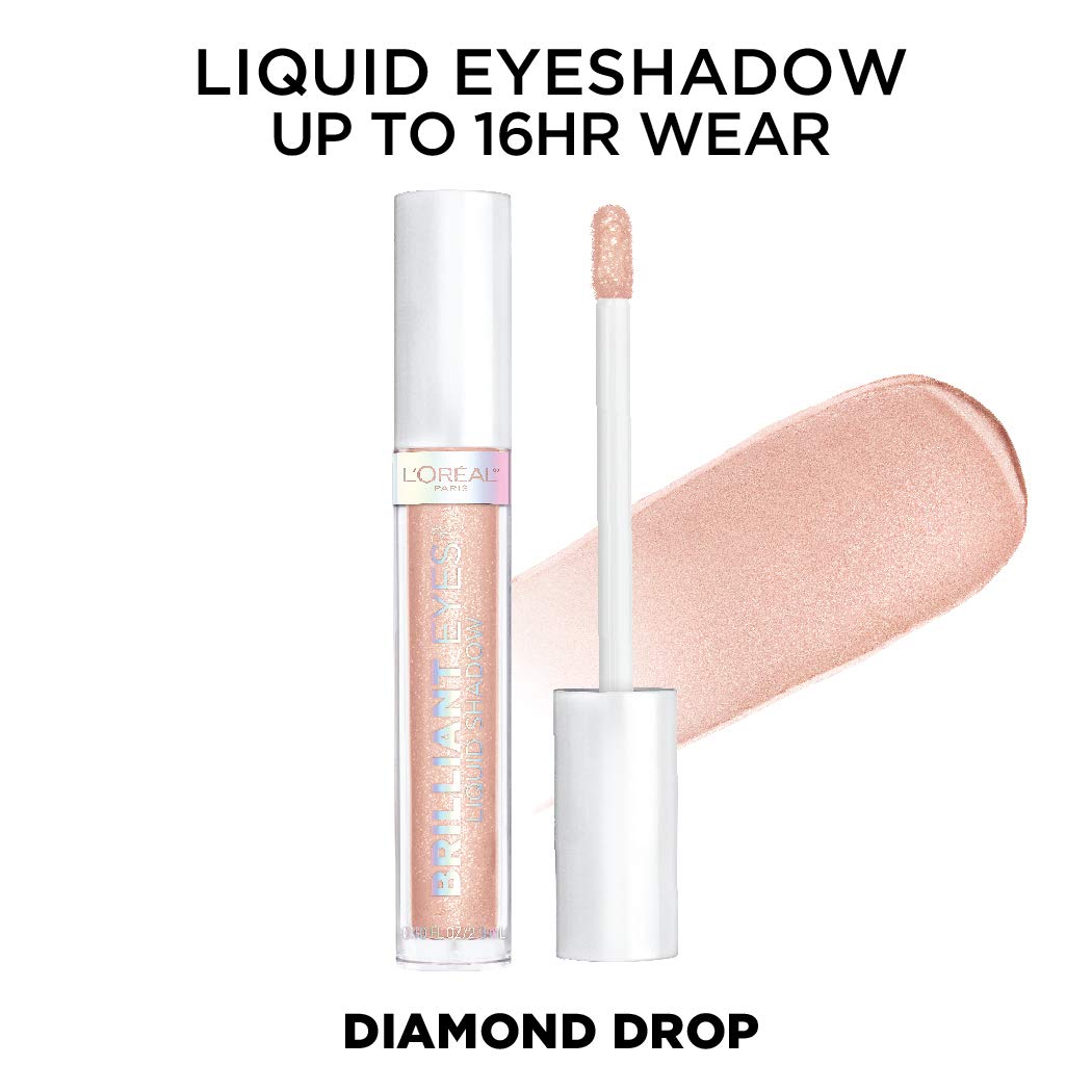 L'Oreal Paris Brilliant Eyes Shimmer Liquid Eye Shadow, Longwearing Lasting Shimmer, Crease Resistant, Flake-Proof, Precision Applicator, Quick Dry, Non-Greasy, Diamond Drop, 0.1 oz. - Image 3