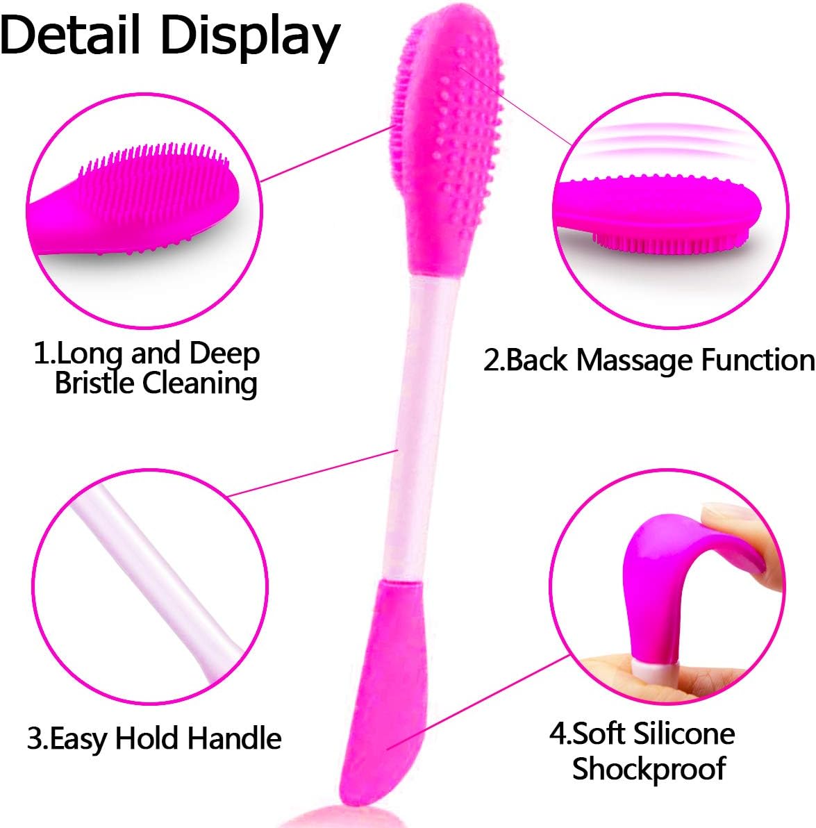 5PCS Silicone Scrubber Set, Lip & Face Cleansing Brush and 2PCS Exfoliating Face Brush for Men & Women - Image 3
