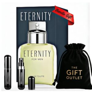 Cologne For Man Eternity Eau de Toilette 3.4 oz 3 Pieces Set Bundle With 5ml Refillable Perfume Atomiser- and Travel Velvet Bag Gift Set for Men