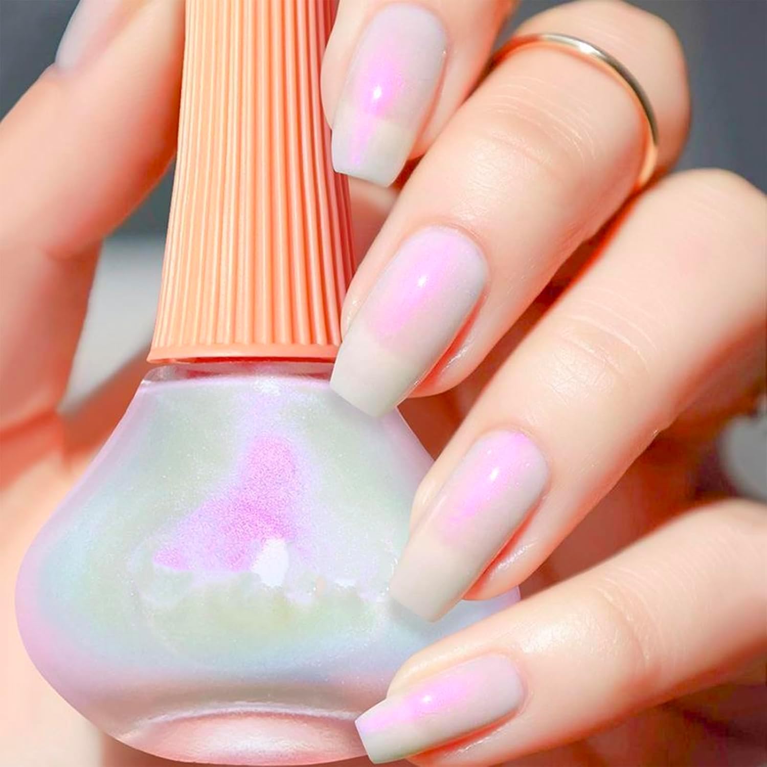 COSMOO Aurora Nail Polish, 8-Free Vegan, Shimmer Unicorn Quick Dry Nail Lacquer for Nail Art Varnish, 0.41 fl oz - Image 6