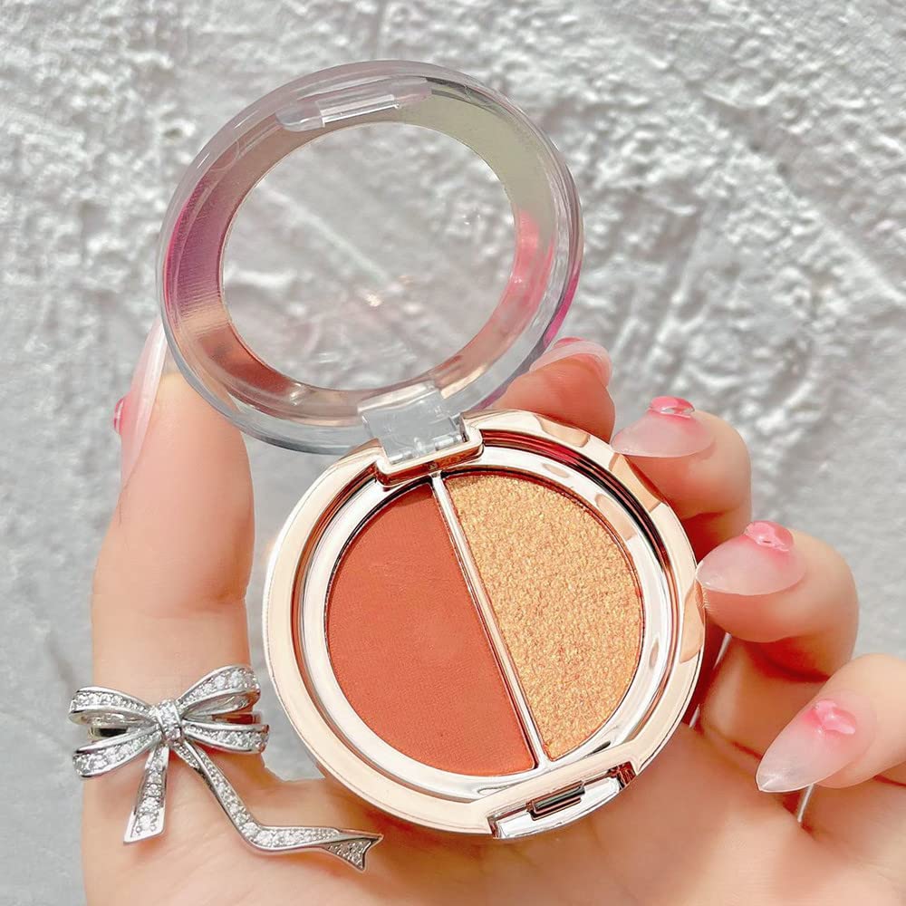 Double Color Eye Shadow Palette, High Pigment Makeup, Matte Shimmer Metal, Waterproof & Durable (01#Sunset Orange) - Image 3