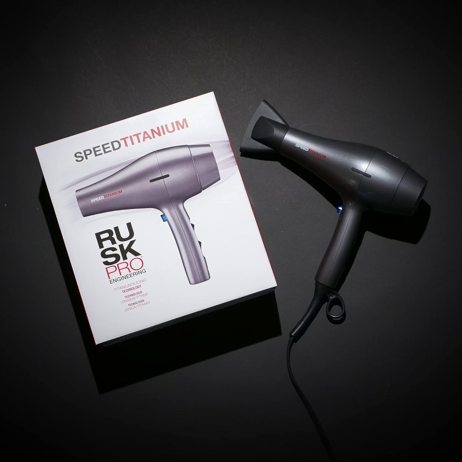 RUSK PRO Speed Titanium Hair Dryer, Ionic Generator Eliminates Frizz, Powerful AC Motor with 6 Speed and Heat Settings for Fast Styling, Plus Diffuser and Concentrator for Unique Styles - Image 5