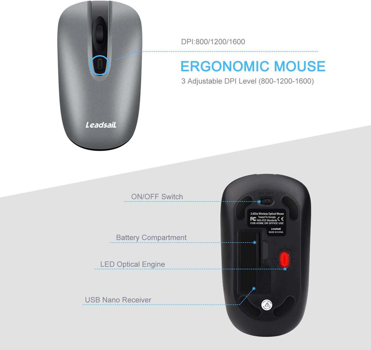 LeadsaiL Wireless Keyboard and Mouse Combo, Wireless USB Mouse and Computer Keyboard Set, Compact and Silent for Windows Laptop, Desktop, PC - Image 7