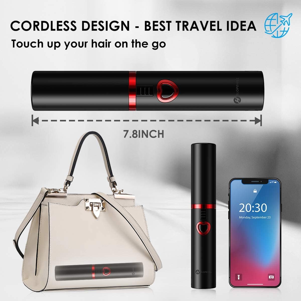 JMFONE Mini Cordless Portable Travel Flat Iron USB-C Rechargeable 3 Heat Settings - Image 5