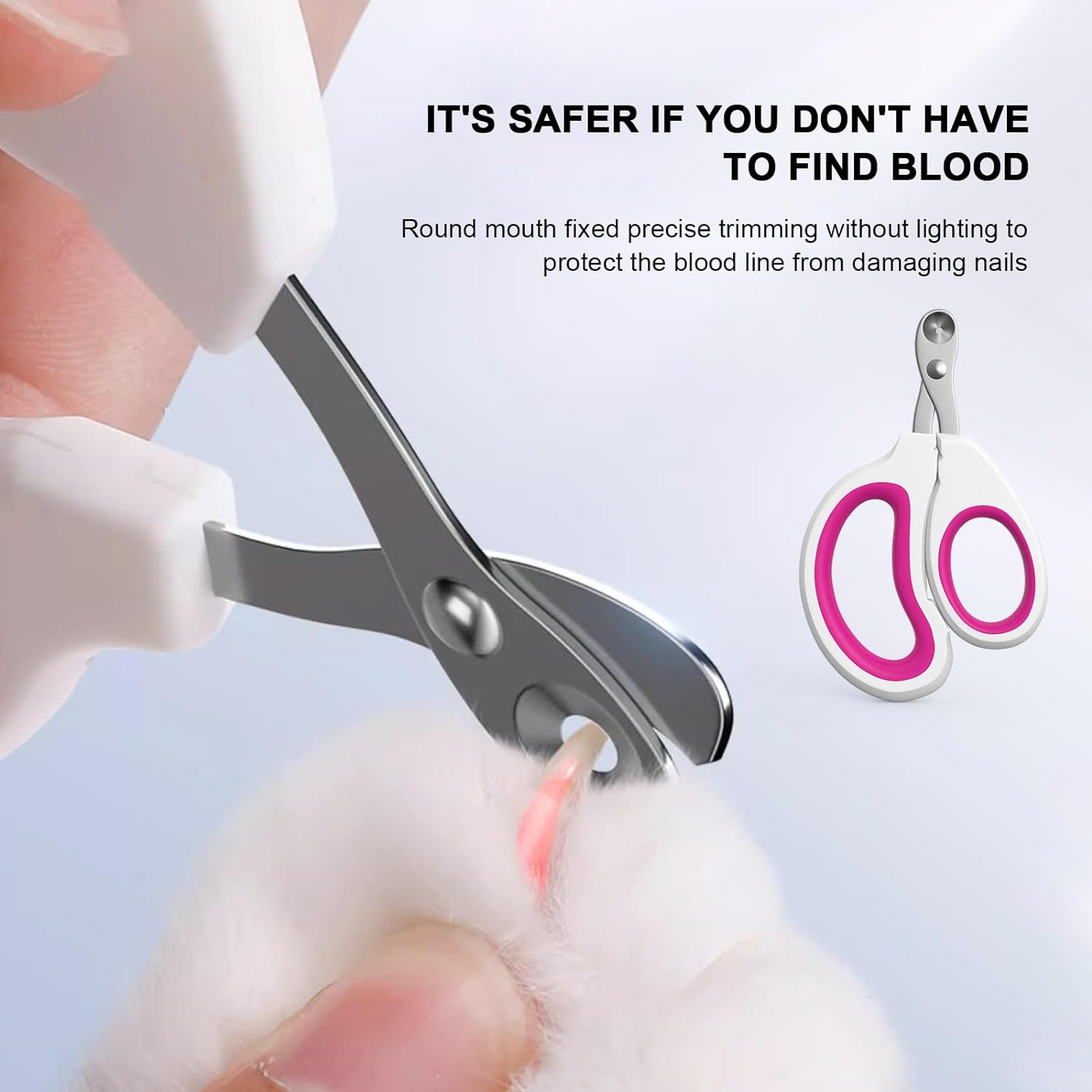 Cat Nail Clippers, Cat Claw Trimmers, Suitable for Small Animals Such as Cats, Birds, Hamsters, Rabbits, Hedgehogs, Ferrets, Chinchillas, Guinea Pigs,Etc. (Pink) - Image 5