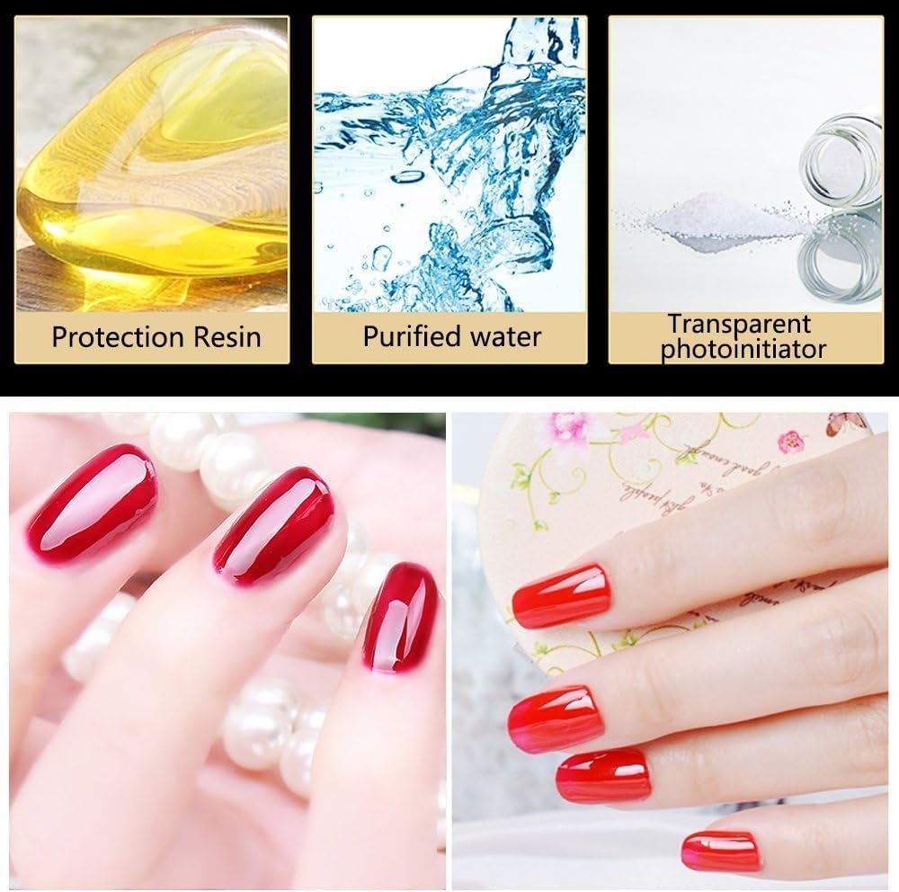 Vishine 15ml No Wipe Top Coat Base Coat Soak off UV LED Drying Long Lasting Shiny Nail Varnish Set - Image 4