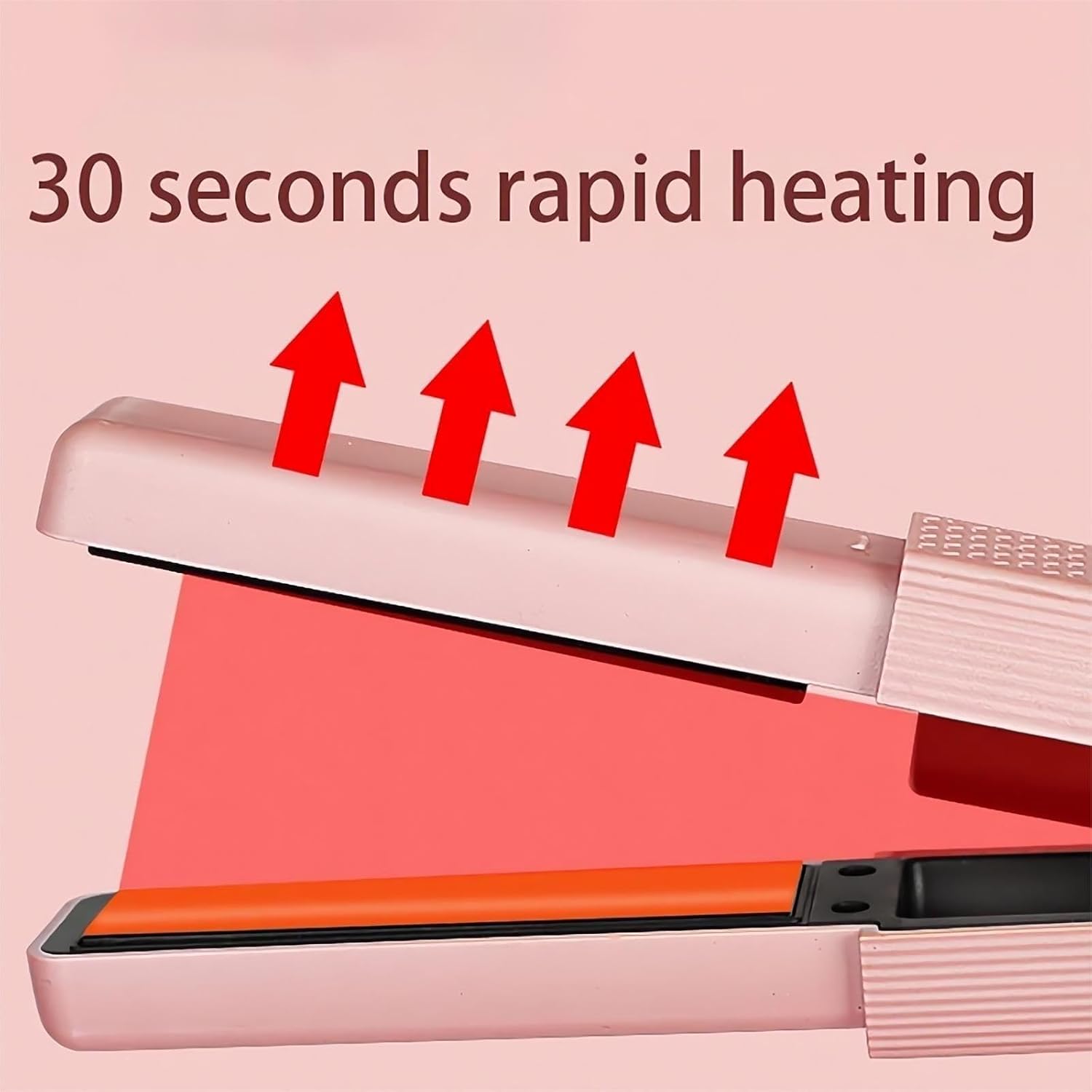 Portable Cordless 2-in-1 Ceramic Mini Hair Straightener and Curler with Adjustable Heat, Pink - Image 6