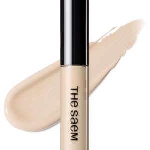 THESAEM Cover Perfection Tip Concealer, Liquid Multi-Use Concealer, Full Coverage Makeup for Acne Dark Spots Dark Circles Hyperpigmentation and Blemishes, 0.2 fl.oz. (#1 Clear Beige)