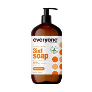 Everyone 3-in-1 Soap, Body Wash, Bubble Bath, Shampoo, 32 Ounce (Pack of 1), Citrus and Mint, Coconut Cleanser with Organic Plant Extracts and Pure Essential Oils