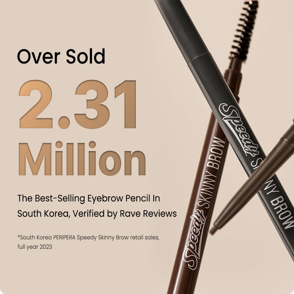PERIPERA Speedy Skinny Brow (01 Gray Brown),1.5mm Precise Eyebrow Pencil, Dual-Sided Fine Tip Shades, Define Fills Brow Make up, K Beauty, Korean Make-up - Image 3