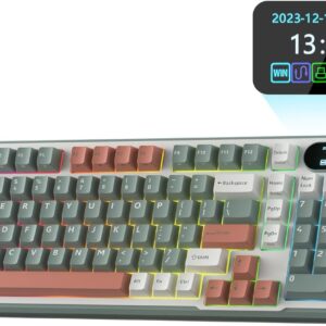 RK ROYAL KLUDGE S98 Mechanical Keyboard w/Smart Display & Knob, Top Mount 96% Wireless Mechanical Keyboard BT/2.4G/USB-C, Hot Swappable, Software Support, Creamy Sounding, 98 Keys