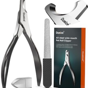 Dog Nail Clippers - All Steel Material, 1.22-Inch Large Opening, Built-in Spring, No Fur Pinch, for Medium to Large Dogs and Cats, Professional Pet Nail Trimmers, with Free Nail File