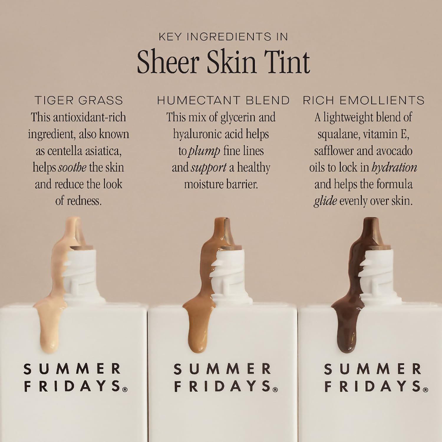 Summer Fridays Sheer Skin Tint - Tinted Moisturizer with Hyaluronic Acid - Helps Diminish Uneven Skin Tone - Sheer to Light Coverage - Shade 4.5 - Medium with Cool Peach Undertones (1 Fl Oz) - Image 5