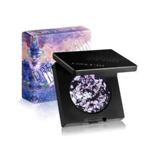 ecofavor High-Pigment Metallic Purple Eyeshadow Palette - Color-Shifting Duochrome with Sparkling Glitter, Black Base, Iridescent Gothic Professional Makeup for Bold Eye Looks, #13