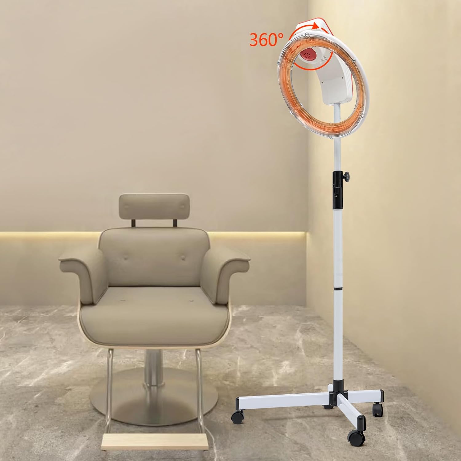 3-in-1 Professional Salon Steamer and Stand Hair Dryer with Wheels for Perm Styling - Image 7