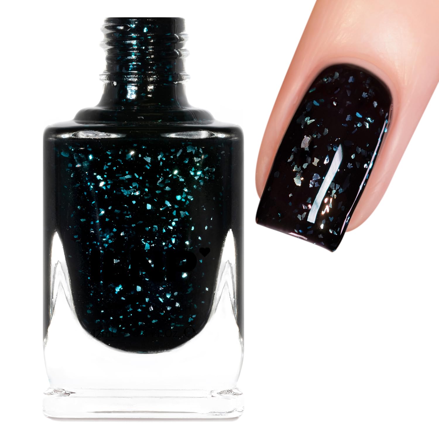 ILNP Until Midnight - Black-Based Iridescent Flakie Shimmer Nail Polish