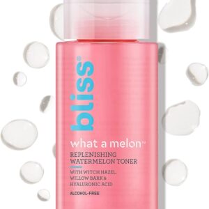 Bliss What a Melon Replenishing Watermelon Hyaluronic Acid Toner - 7 Fl Oz - Witch Hazel & Willow Bark - Hydrates, Refreshes and Energizes Tired Skin - Clean - Vegan & Cruelty-Free